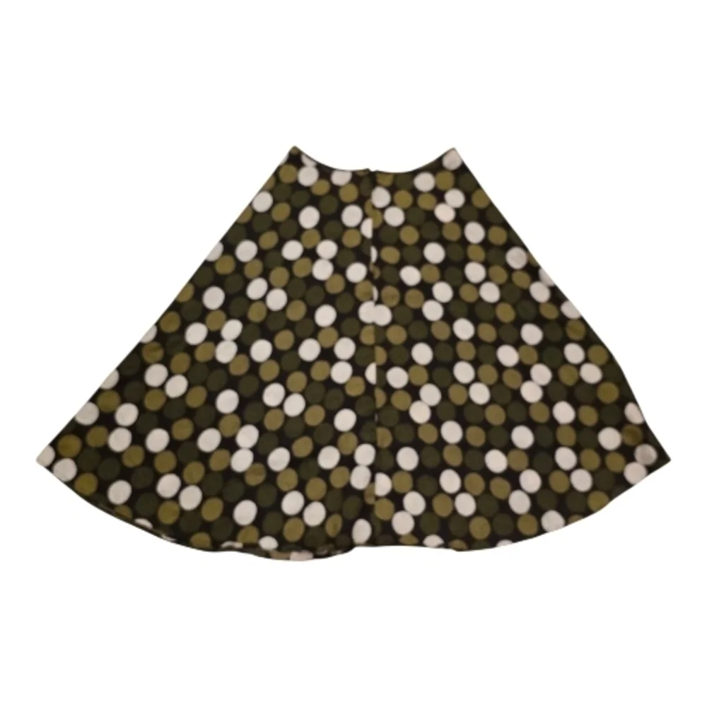 Hobbs London 90s Vintage Polka Dot Linen Circle Skirt - Olive Green - Picture 4 of 7